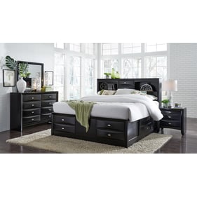 Global Furniture Linda Black 4pc Kids Bedroom Set With Full Platform Bed