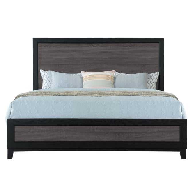 Global Furniture Lisbon Dark Grey Black King Bed GL-LISBON-GREY-BLACK-KB