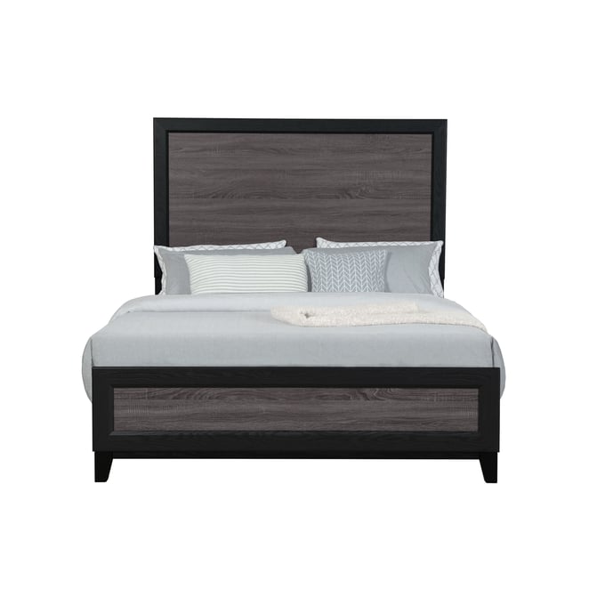 Global Furniture Lisbon Dark Grey Black Queen Bed GL-LISBON-GREY-BLACK-QB