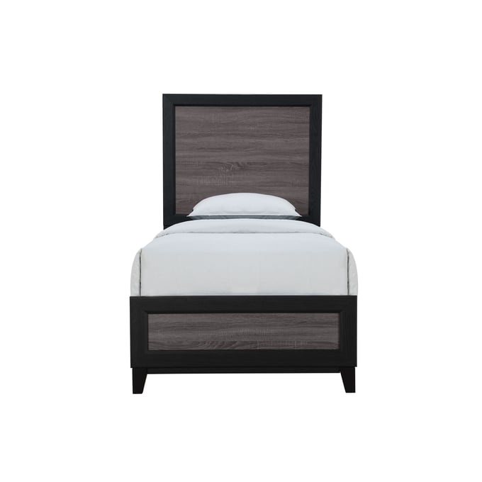 Global Furniture Lisbon Dark Grey Black Twin Bed GL-LISBON-GREY-BLACK-TB