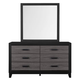 Global Furniture Lisbon Dark Grey Black Dresser and Mirror