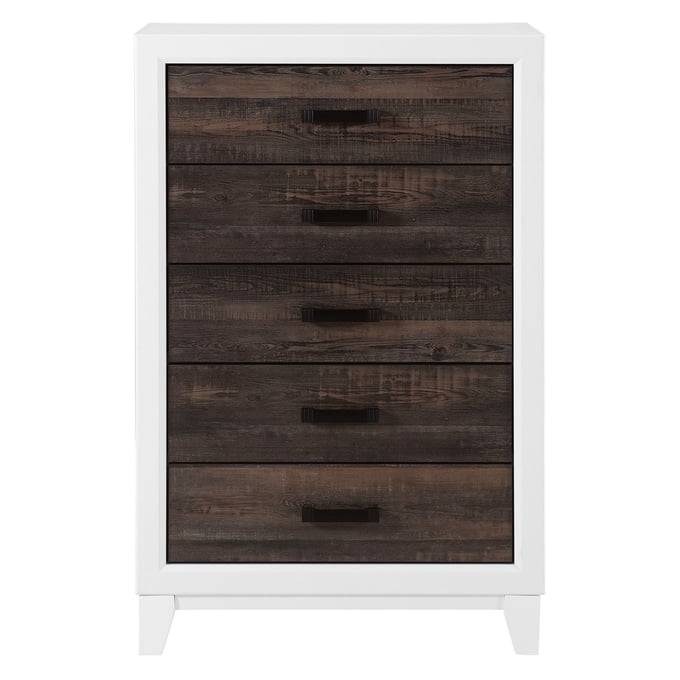 Global Furniture Lisbon Dark Brown White Chest GL-LISBON-OAK-WHITE-CH