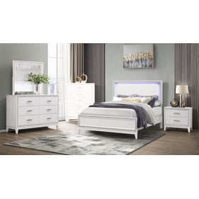 Global Furniture Lily White 4pc Bedroom Set With Full Bed