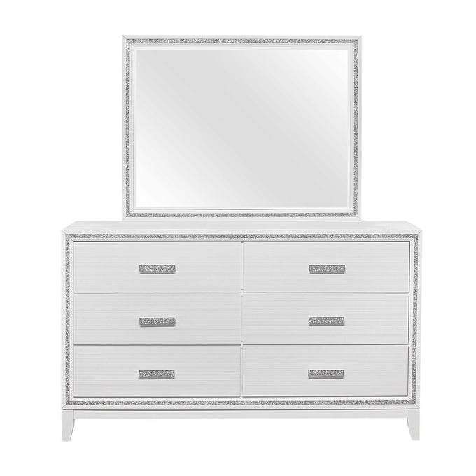 Global Furniture Lily White Dresser And Mirror GL-LILY-WHITE-DRMR