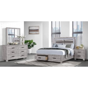 Global Furniture Nolan Light Grey 4pc Bedroom Set with Queen Bed