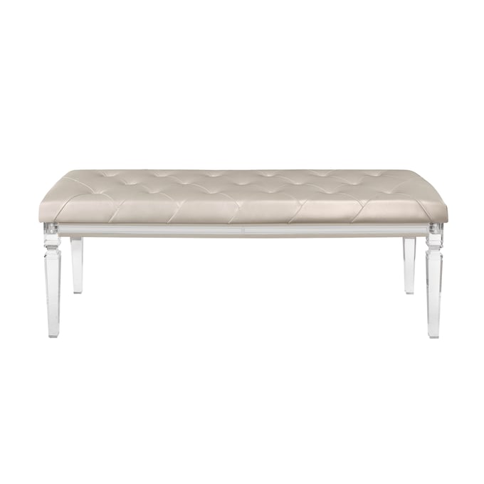 Global Furniture Paris Champagne Bench with Acrylic Legs GL-PARIS-CHAMPAGNE-BN