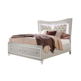 Global Furniture Paris Champagne Queen Panel Bed with LED