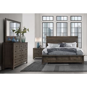 Global Furniture Peter Dark Brown 4pc Bedroom Set with King Bed