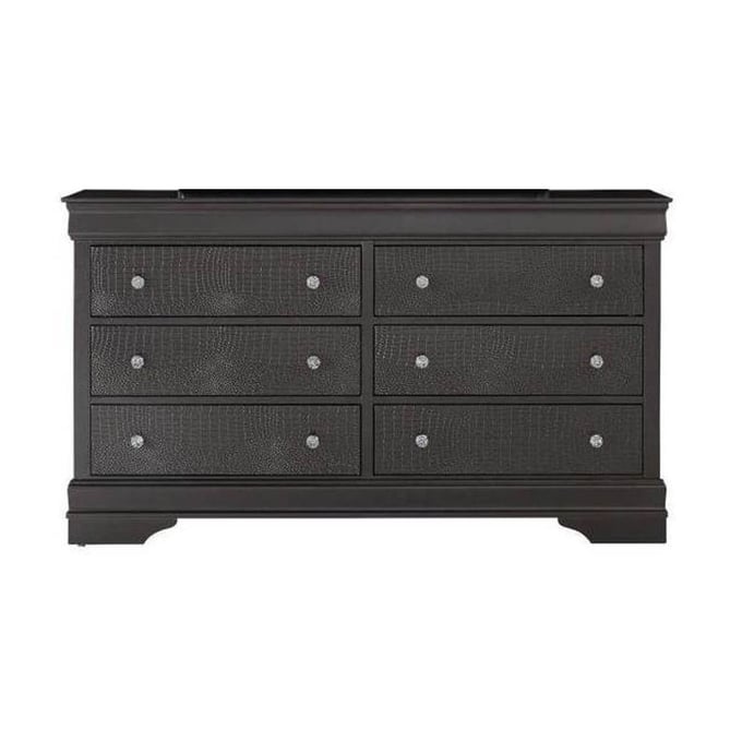 Global Furniture Pompei Dark Grey Drawer Dresser GL-POMPEI-METALLIC-GREY-DR