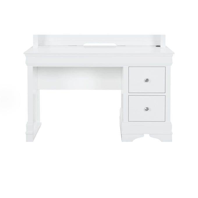 Global Furniture Pompei White Desk GL-POMPEI-METALLIC-WHITE-DESK