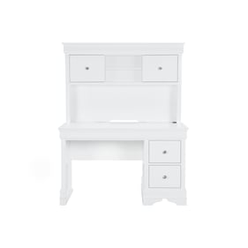 Global Furniture Pompei White Desk with Hutch