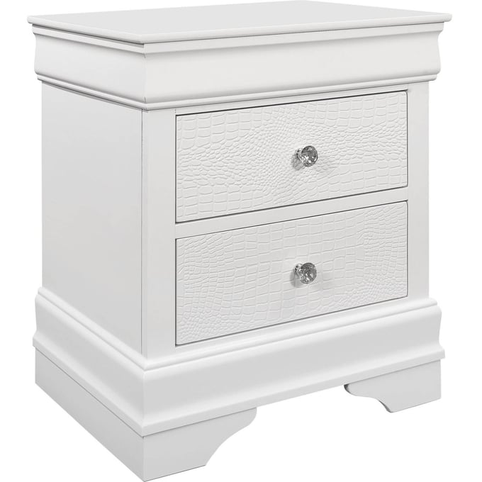 Global Furniture Pompei White Night Stand GL-POMPEI-METALLIC-WHITE-NS