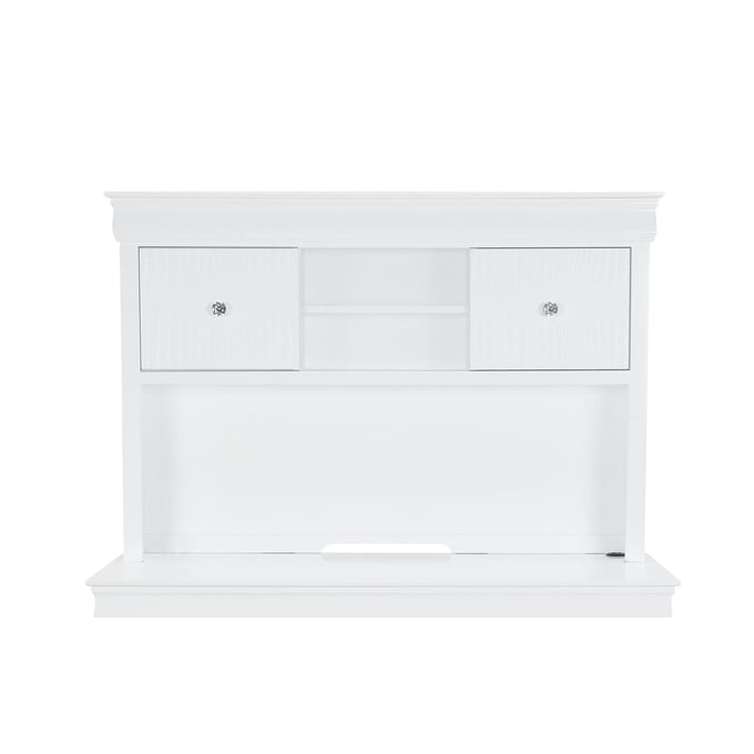 Global Furniture Pompei White Hutch GL-POMPEI-METALLIC-WHT-HUTCH