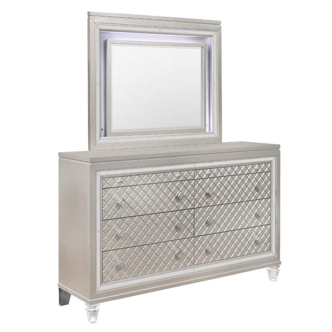 Global Furniture Paris Champagne Dresser And Mirror GL-PARIS-CHAMPAGNE-DRMR