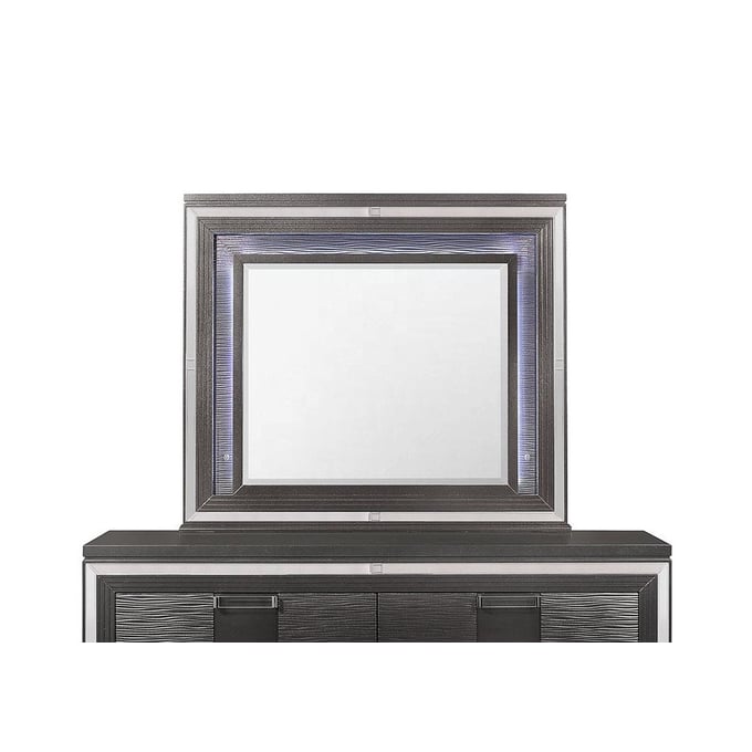 Global Furniture Pisa Dark Grey Mirror with LED GL-PISA-METGRY-MR-W-LIGHT