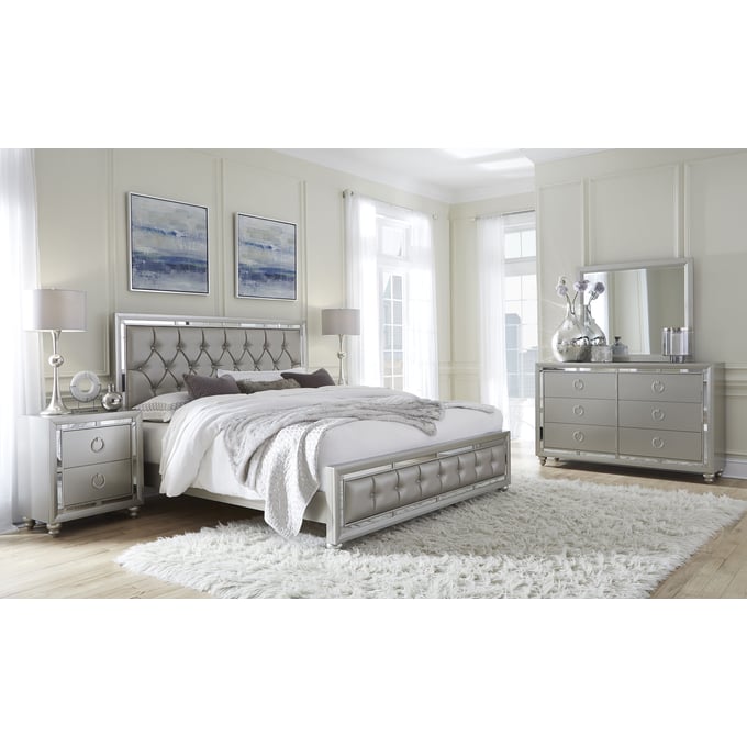 Global Furniture Riley Silver 4pc Bedroom Set With King Bed GL-RILEY-KB-BR-S1