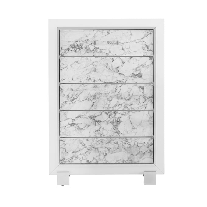 Global Furniture Santorini White Drawer Chest GL-SANTORINI-METALLIC-WHITE-CH