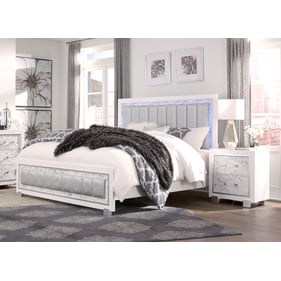 Global Furniture Santorini White 2pc Bedroom Set with Queen Panel Bed