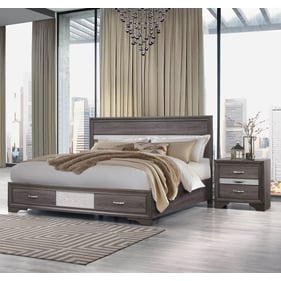 Global Furniture Seville Dark Grey 2pc Bedroom Set with Queen Panel Bed