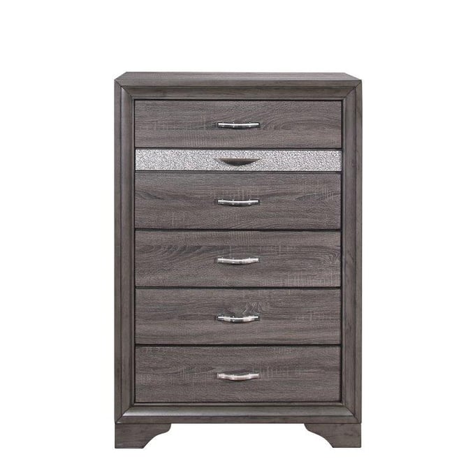 Global Furniture Seville Dark Grey Chest with Jewelry Drawer GL-SEVILLE-MALAMINE-GREY-CH