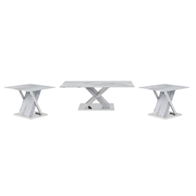 Global Furniture T1274 Light Grey Silver 3pc Coffee Table Set