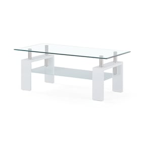 Global Furniture T648 Clear White Coffee Table