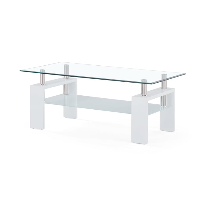 Global Furniture T648 Clear White Coffee Table GL-T648CT-M