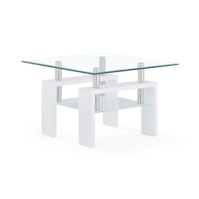 Global Furniture T648 Clear White End Table