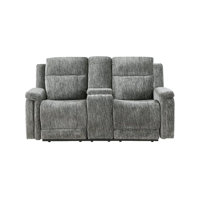 Global Furniture U1797 Dark Grey Power Console Reclining Loveseat GL-U1797-DARK-GREY-PCRLS