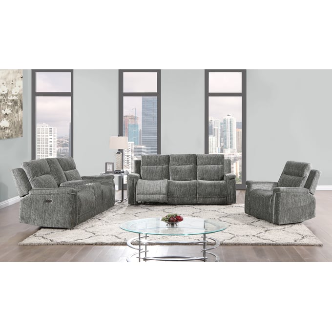 Global Furniture U1797 Dark Grey 3pc  Living Room Set GL-U1797-DARK-GREY-LR-S2