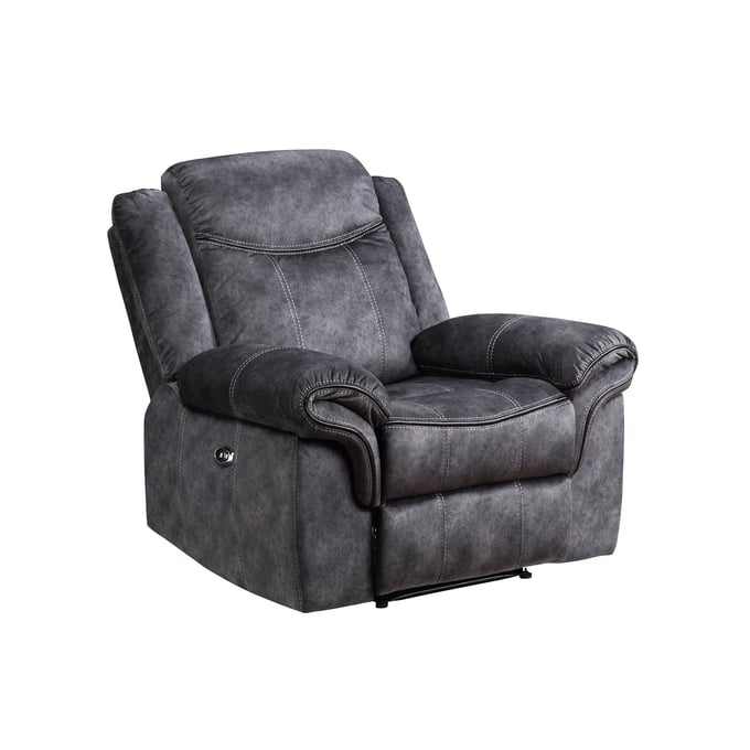 Global Furniture U2200 Dark Grey Power Recliner GL-U2200-DOMINO-GRANITE-PR-1