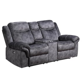 Global Furniture U2200 Dark Grey Power Console Recliner Loveseat