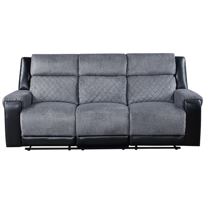 U250 Motion Sofa & Loveseat in Gray Fabric by Global