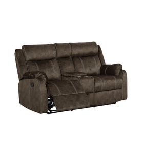 Global Furniture U7303C Domino Dark Brown Console Reclining Loveseat with D...