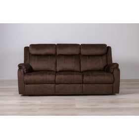 Global Furniture U7303C Domino Dark Brown Reclining Sofa with Drop Down Tab...