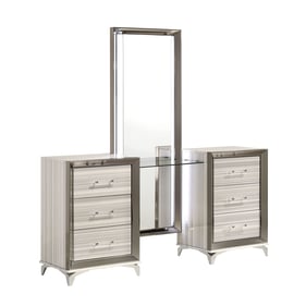 Global Furniture Zambrano White Vanity with LED