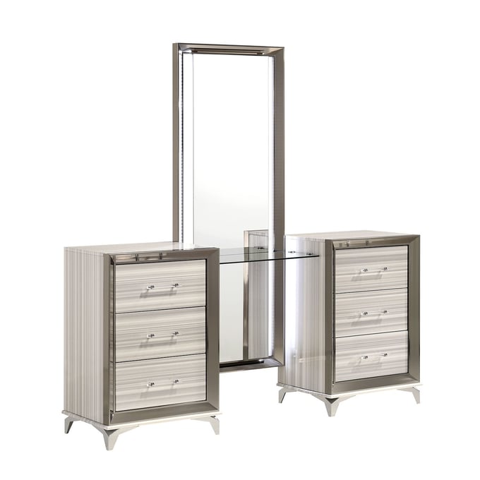 Global Furniture Zambrano White Vanity with LED GL-ZAMBRANO-WHITE-VANITY