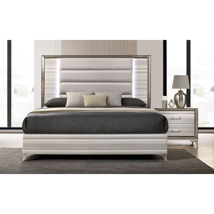 Global Furniture Zambrano White 2pc Bedroom Set with King Bed GL-ZAMBRANO-BR-S1