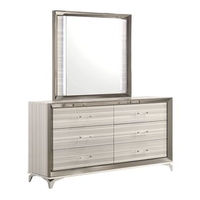 Global Furniture Zambrano White Dresser And Mirror