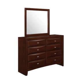 Global Furniture Linda Dark Brown Dresser and Mirror