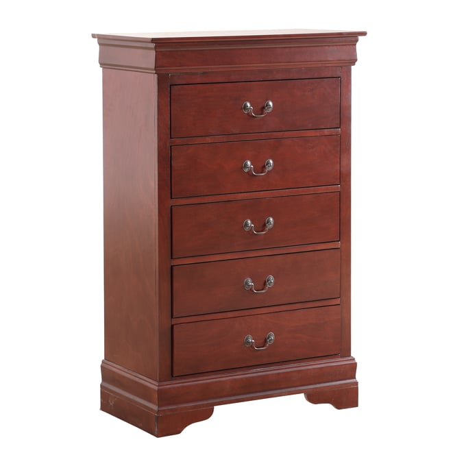 Glory Furniture Louis Phillipe Cherry 5 Drawers Chest GLRY-G02100-CH