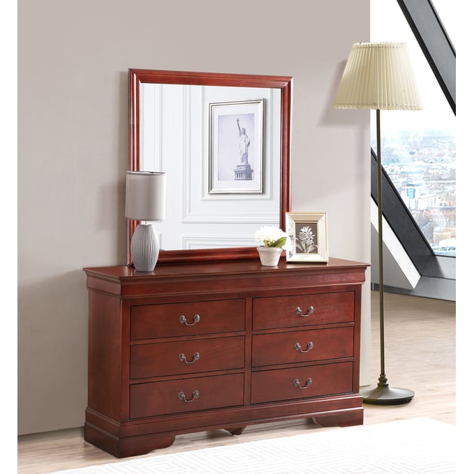 Glory Furniture Louis Phillipe G3100-3N 3 Drawer Nightstand , Cherry 