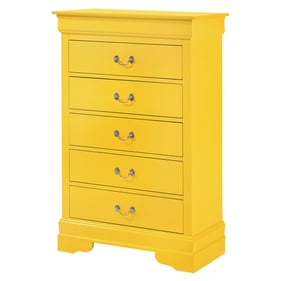 Glory Furniture Louis Phillipe Yellow 5 Drawers Chest