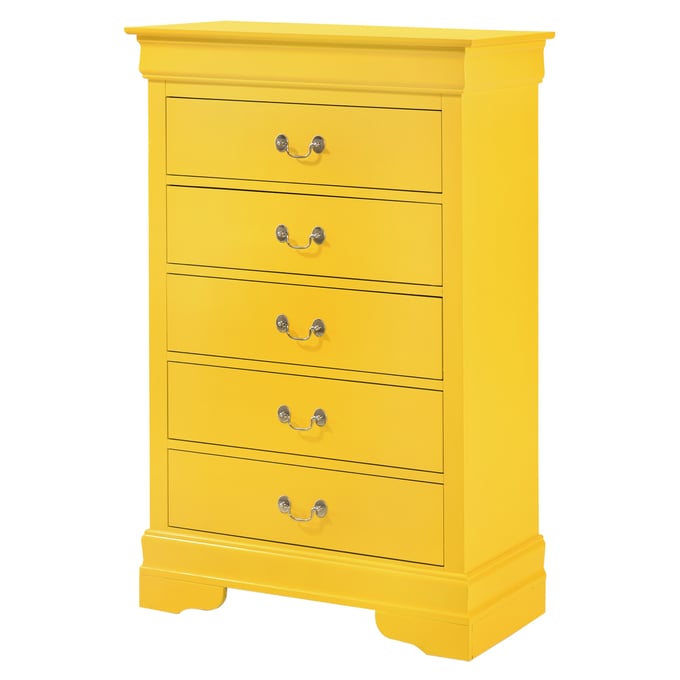 Glory Furniture Louis Phillipe Yellow 5 Drawers Chest GLRY-G02102-CH