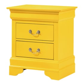 Glory Furniture Louis Phillipe Yellow 2 Drawers Nightstand