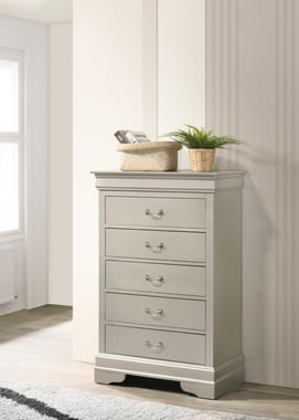  Glory Furniture Louis Phillipe 3 Drawer Nightstand in White :  Home & Kitchen