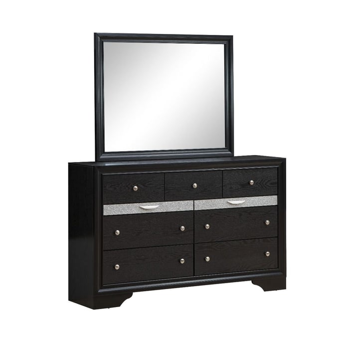 Glory Furniture Madrid Black Dresser and Mirror GLRY-G02350-DRMR