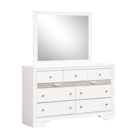 Glory Furniture Madrid White Dresser and Mirror