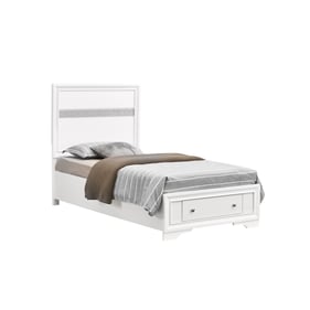 Glory Furniture Madrid White 2pc Bedroom Set With Twin Storage Bed