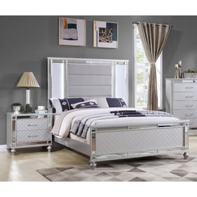 Glory Furniture Livorno Silver Champagne Gray 2pc Bedroom Set with Full Bed